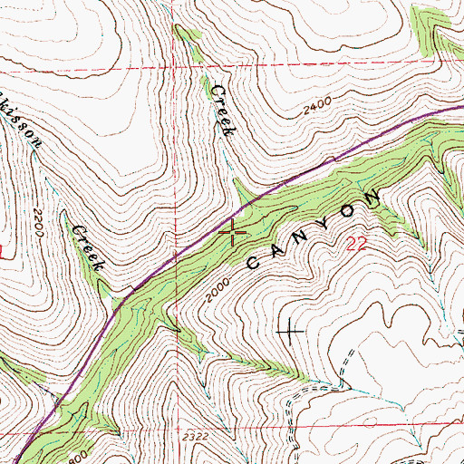 Topographic Map of Hicks Creek, OR
