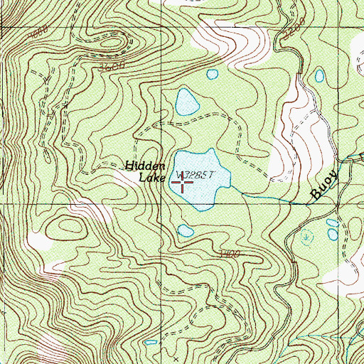 Topographic Map of Hidden Lake, OR