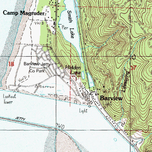 Topographic Map of Hidden Lake, OR