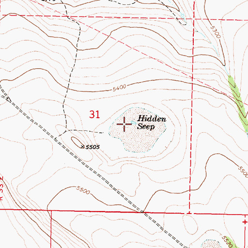 Topographic Map of Hidden Seep, OR