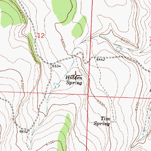 Topographic Map of Hidden Spring, OR