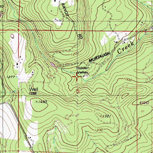 Topographic Map of Hidden Valley, OR