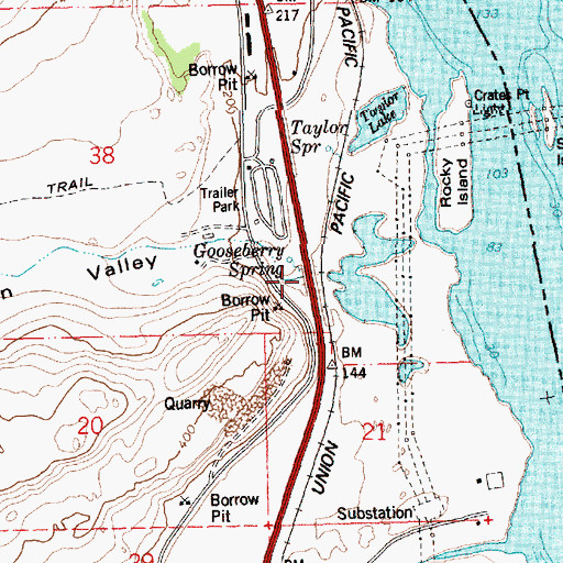 Topographic Map of Hidden Valley, OR