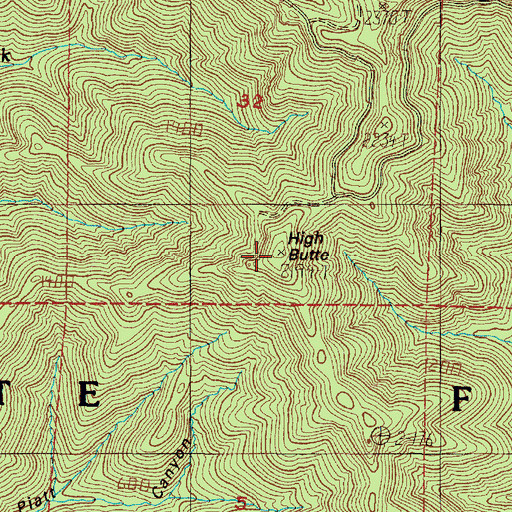 Topographic Map of High Butte, OR