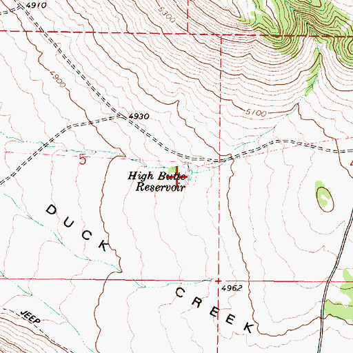 Topographic Map of High Butte Reservoir, OR