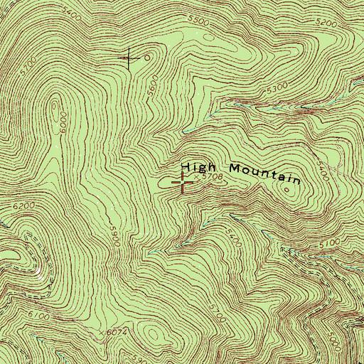 Topographic Map of High Mountain, OR