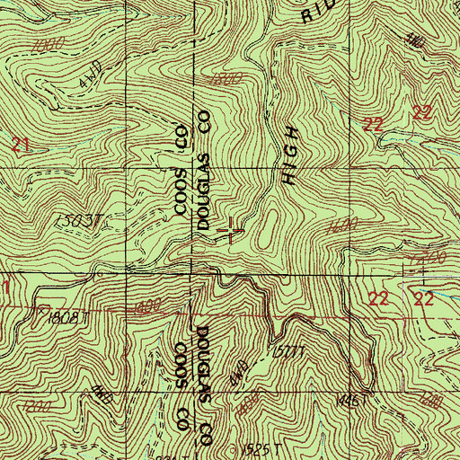 Topographic Map of High Ridge, OR