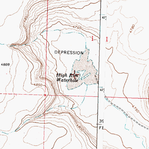 Topographic Map of High Rim Waterhole, OR