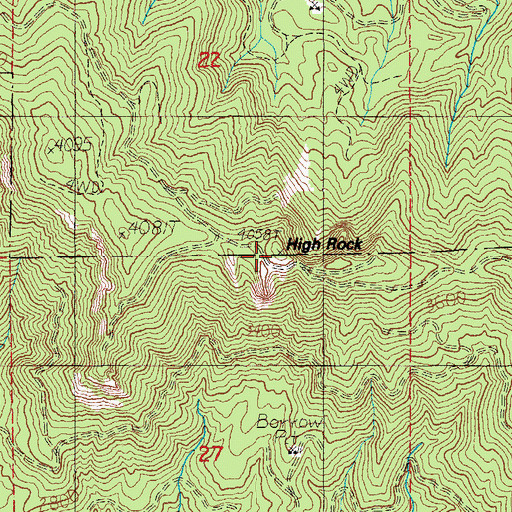 Topographic Map of High Rock, OR