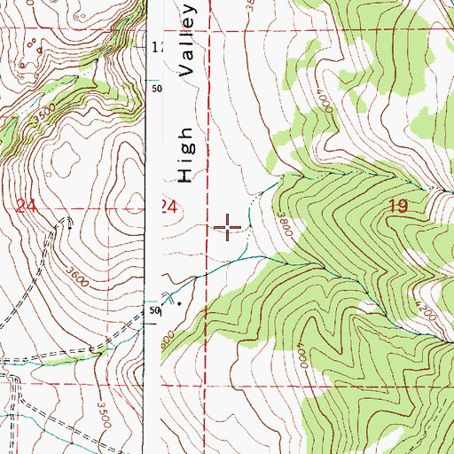 Topographic Map of High Valley, OR