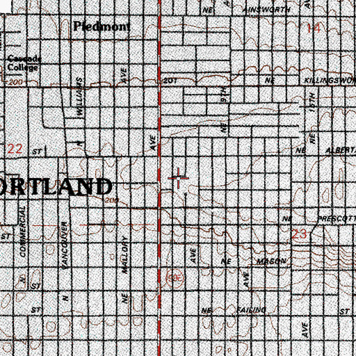 Topographic Map of King Elementary School, OR