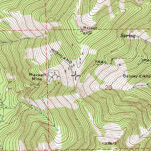 Topographic Map of Highland Trail, OR