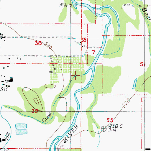 Topographic Map of Hill Creek, OR