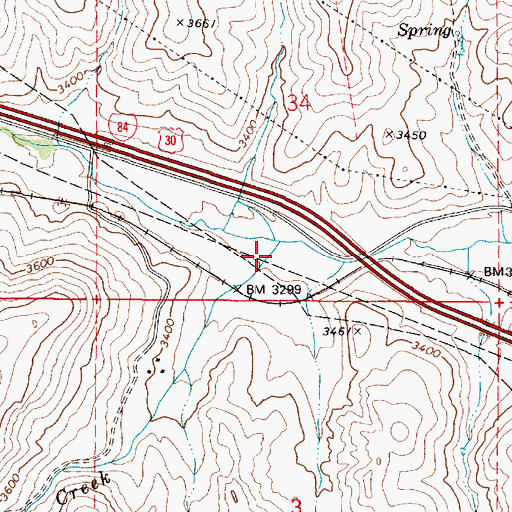 Topographic Map of Hill Creek, OR