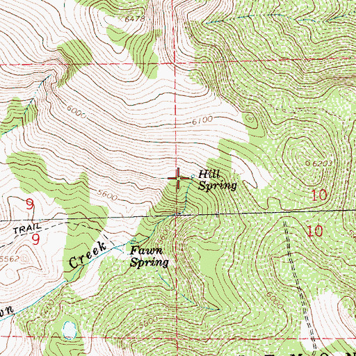 Topographic Map of Hill Spring, OR