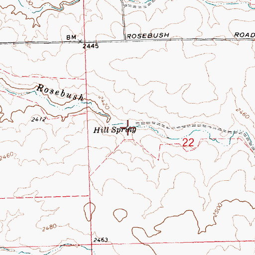 Topographic Map of Hill Spring, OR