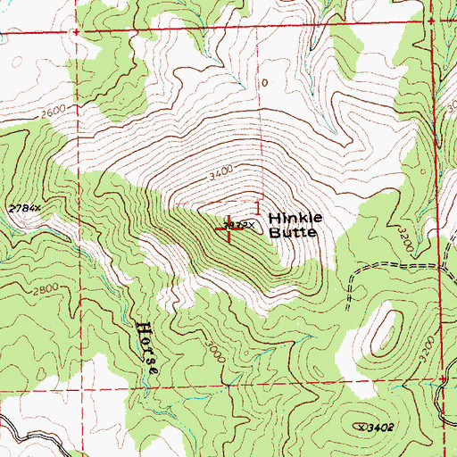 Topographic Map of Hinkle Butte, OR
