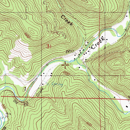 Topographic Map of Hinkle Creek, OR