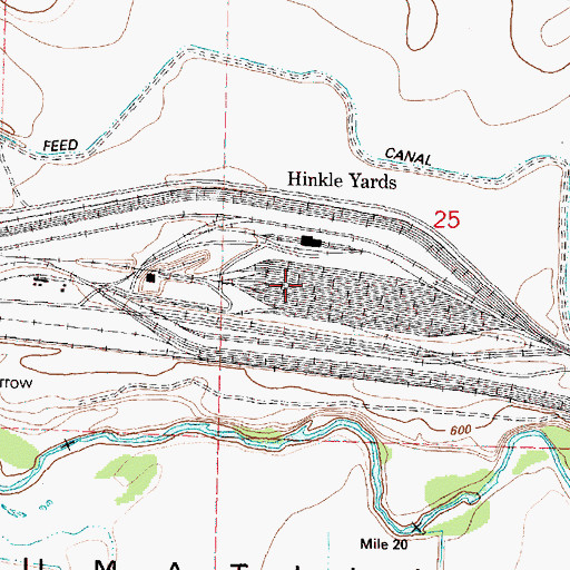 Topographic Map of Hinkle Yards, OR