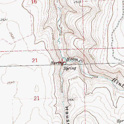 Topographic Map of Hinton Creek, OR