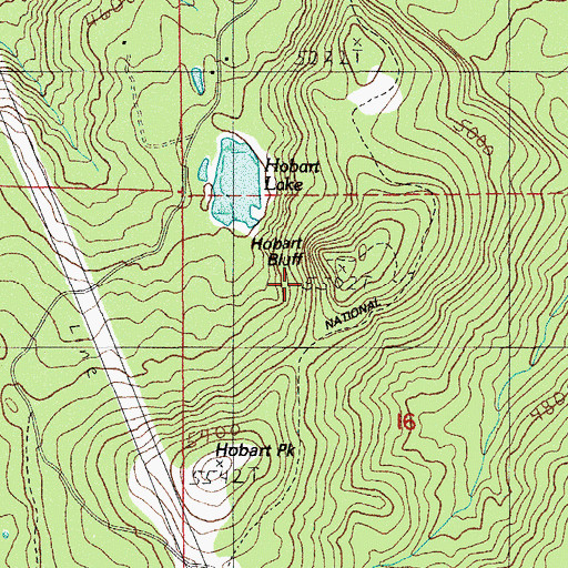 Topographic Map of Hobart Bluff, OR