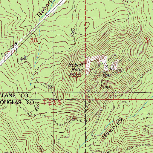 Topographic Map of Hobart Butte, OR