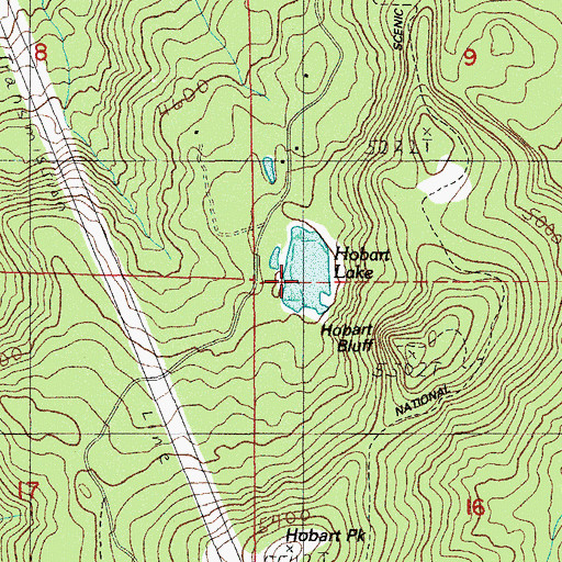 Topographic Map of Hobart Lake, OR