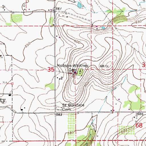 Topographic Map of Hobson - Whitney Cemetery, OR