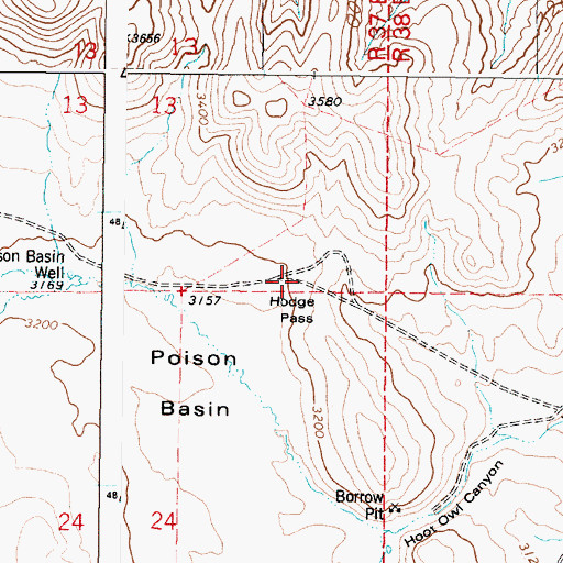 Topographic Map of Hodge Pass, OR