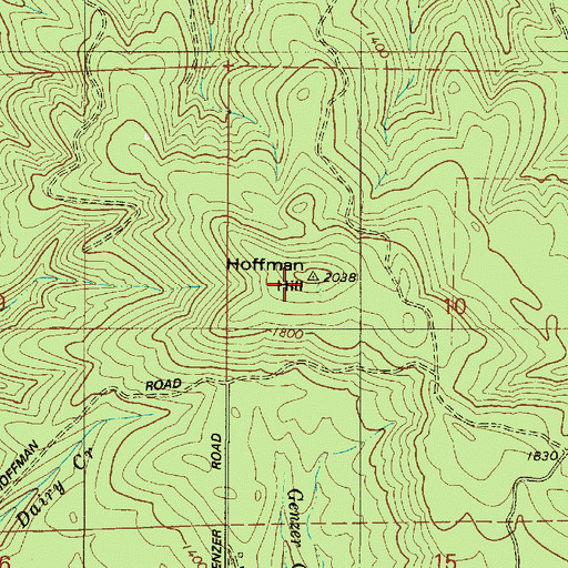 Topographic Map of Hoffman Hill, OR