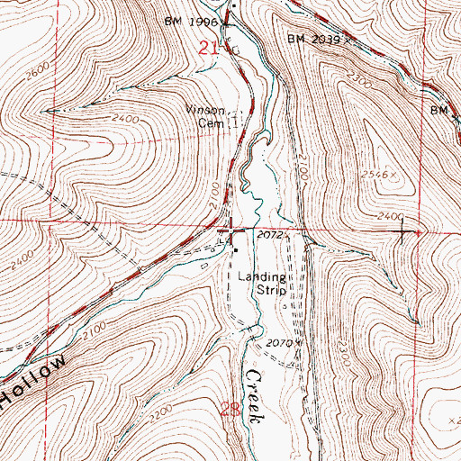 Topographic Map of Hog Hollow, OR