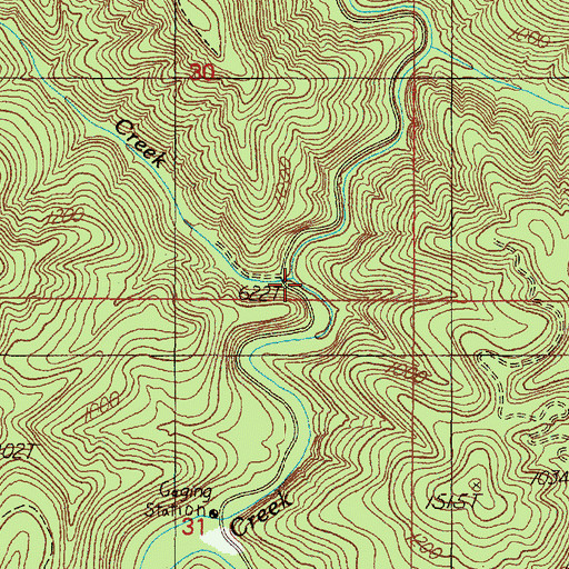 Topographic Map of Hog Ranch Creek, OR