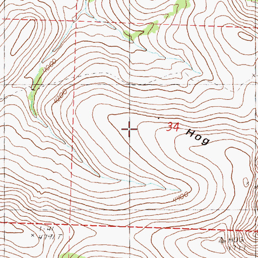 Topographic Map of Hog Ridge, OR