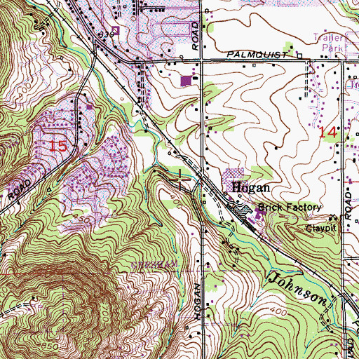 Topographic Map of Hogan, OR