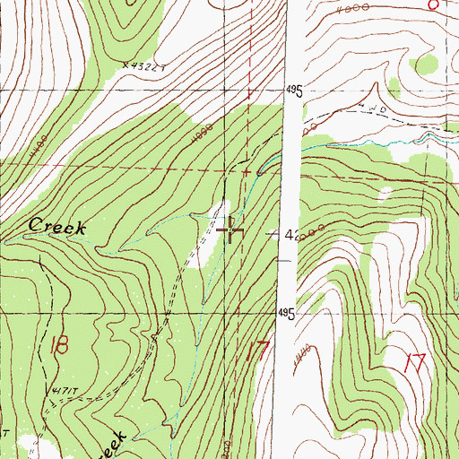 Topographic Map of Hogan Creek, OR