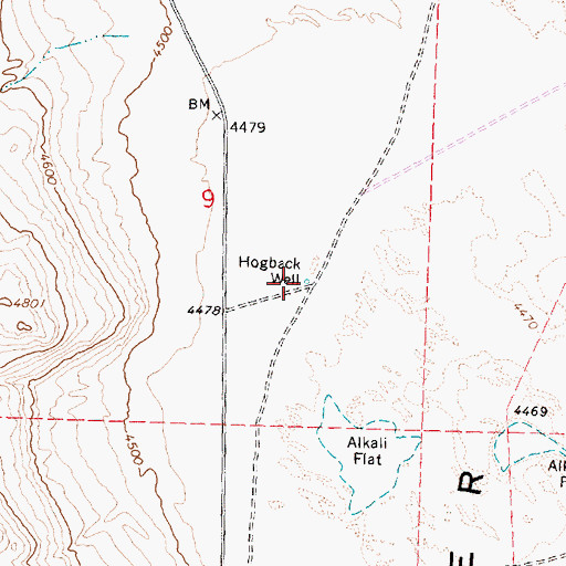 Topographic Map of Hogback Well, OR