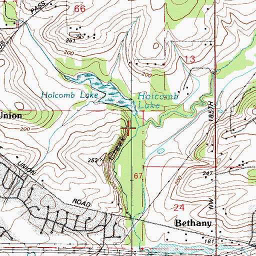 Topographic Map of Holcomb Creek, OR