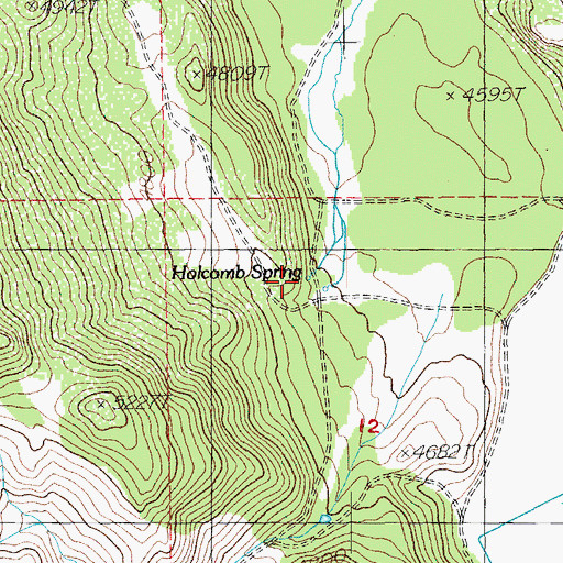 Topographic Map of Holcomb Spring, OR