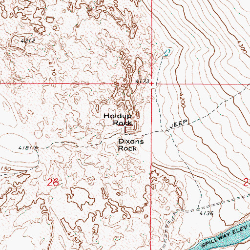 Topographic Map of Holdup Rock, OR