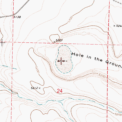 Topographic Map of Hole in the Ground, OR