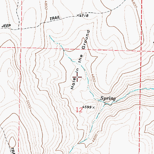 Topographic Map of Hole in the Ground, OR