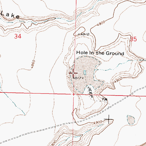 Topographic Map of Hole in the Ground, OR
