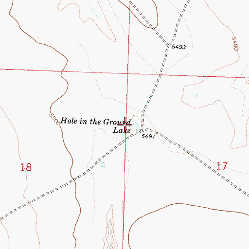 Topographic Map of Hole in the Ground Lake, OR