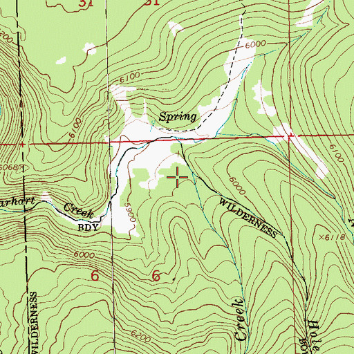 Topographic Map of Hole Creek, OR