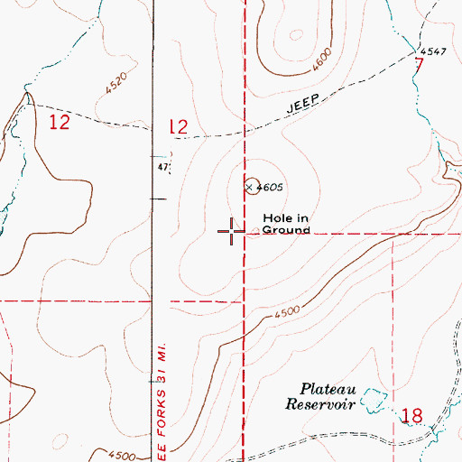 Topographic Map of Hole in Ground, OR