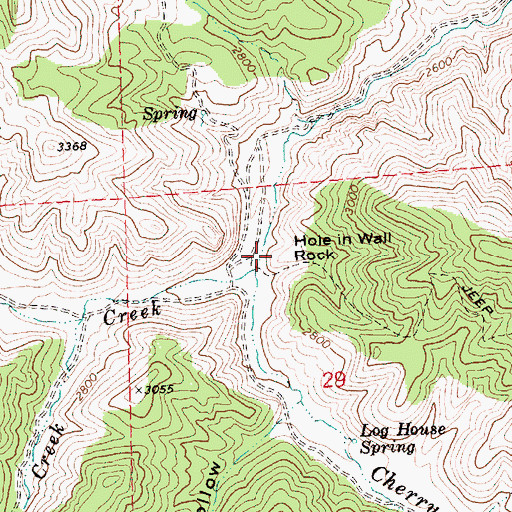 Topographic Map of Hole in Wall Rock, OR