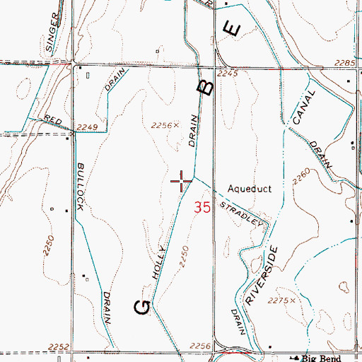 Topographic Map of Holly Drain, OR