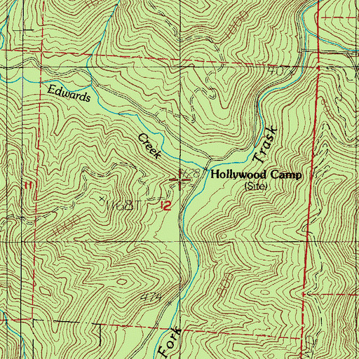 Topographic Map of Hollywood Camp OHV Staging Area, OR