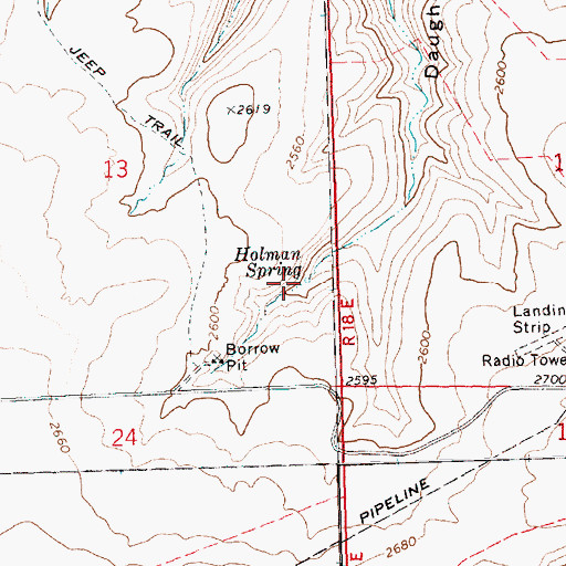 Topographic Map of Holman Spring, OR