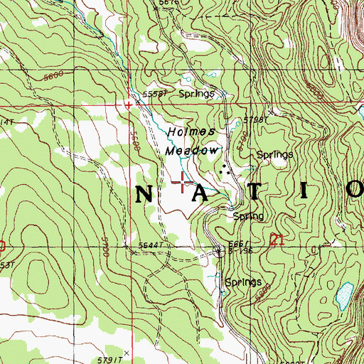 Topographic Map of Holmes Meadow, OR